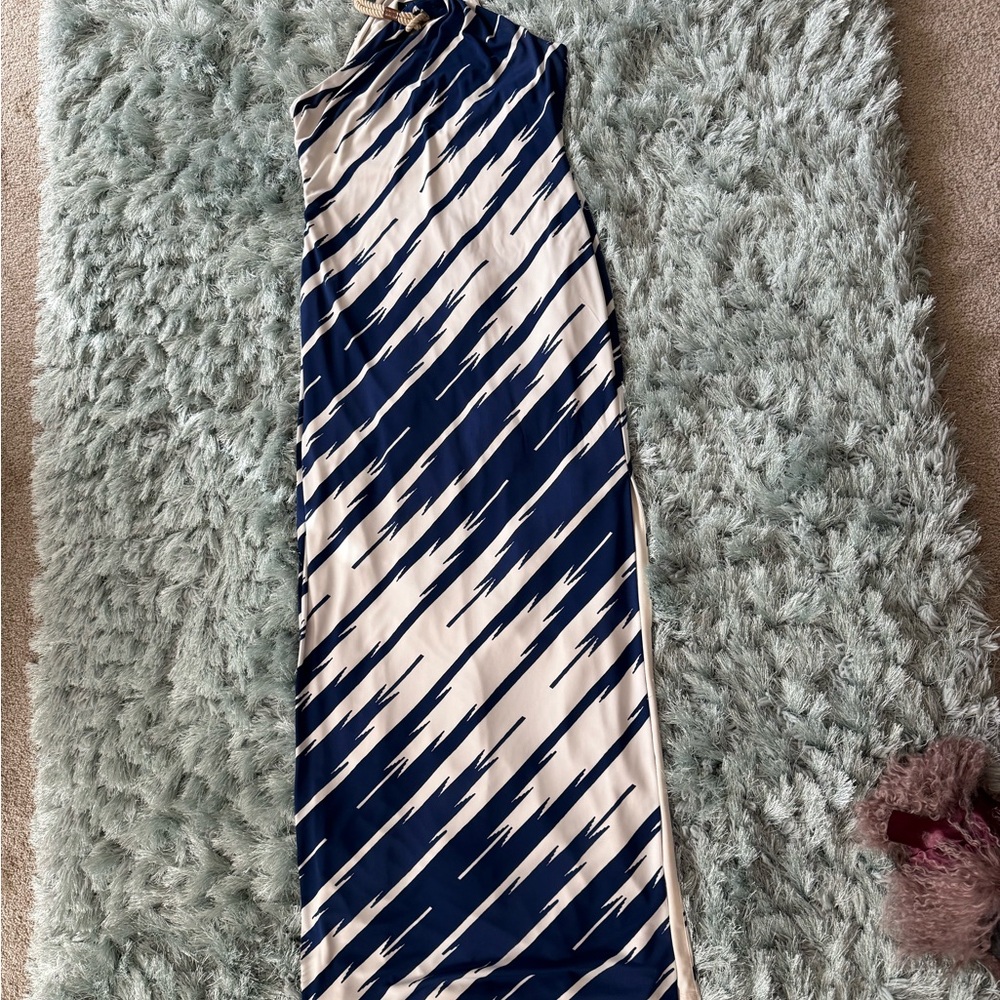 Ralph Lauren Black Label Blue and White Maxi Dress